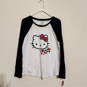 Hello Kitty Black and White Long Sleeve Tee